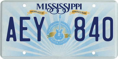 MS license plate AEY840
