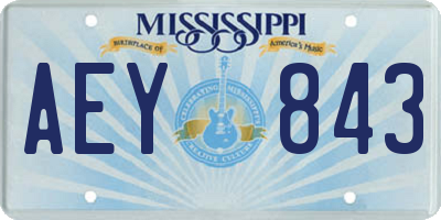 MS license plate AEY843