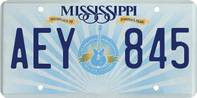 MS license plate AEY845