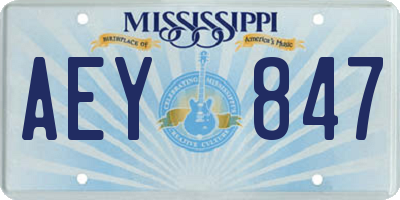 MS license plate AEY847