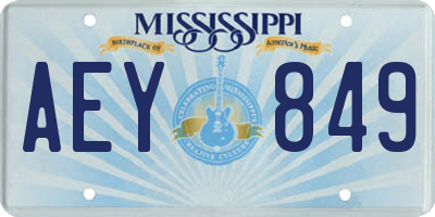 MS license plate AEY849