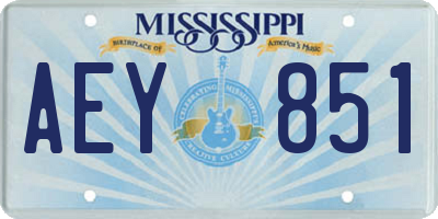 MS license plate AEY851