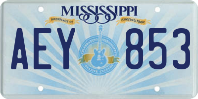 MS license plate AEY853