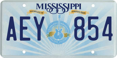 MS license plate AEY854