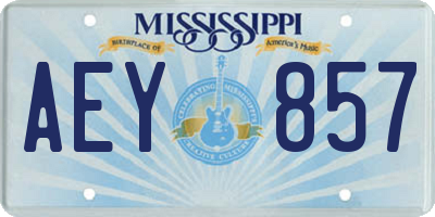 MS license plate AEY857