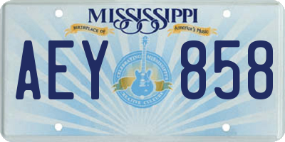 MS license plate AEY858