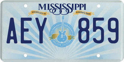 MS license plate AEY859