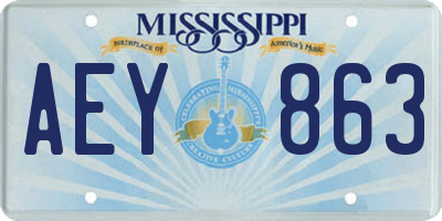 MS license plate AEY863