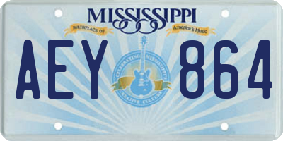 MS license plate AEY864