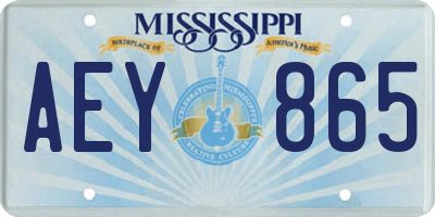 MS license plate AEY865