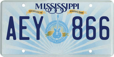 MS license plate AEY866