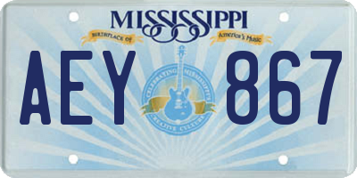 MS license plate AEY867