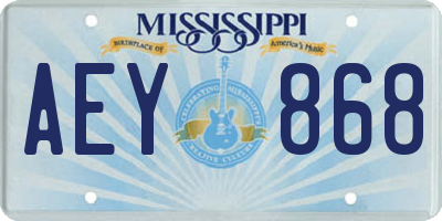 MS license plate AEY868