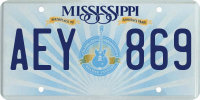 MS license plate AEY869
