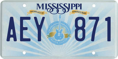 MS license plate AEY871