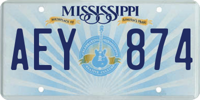 MS license plate AEY874
