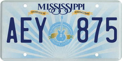 MS license plate AEY875