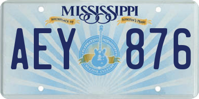 MS license plate AEY876