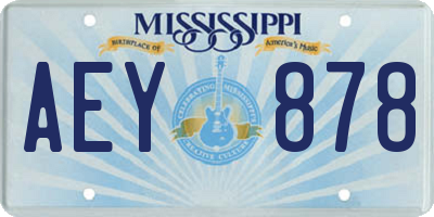 MS license plate AEY878