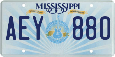 MS license plate AEY880
