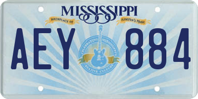 MS license plate AEY884