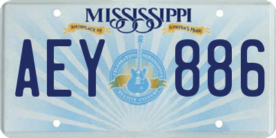MS license plate AEY886