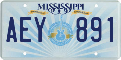MS license plate AEY891
