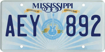 MS license plate AEY892