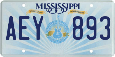 MS license plate AEY893