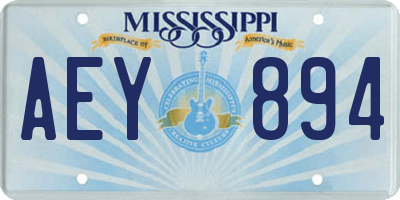 MS license plate AEY894