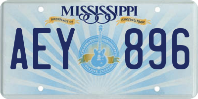 MS license plate AEY896