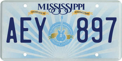 MS license plate AEY897