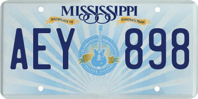 MS license plate AEY898