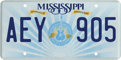 MS license plate AEY905