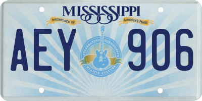 MS license plate AEY906