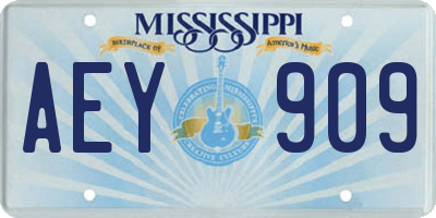 MS license plate AEY909