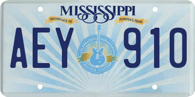 MS license plate AEY910