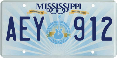 MS license plate AEY912
