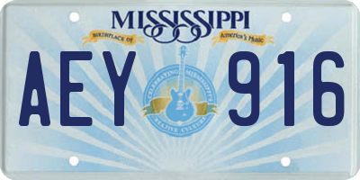 MS license plate AEY916