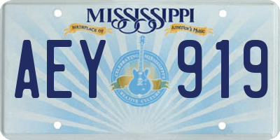 MS license plate AEY919