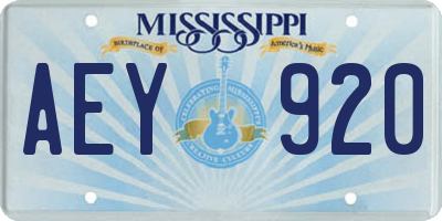 MS license plate AEY920