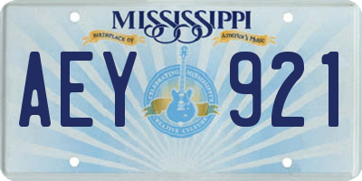 MS license plate AEY921