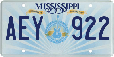 MS license plate AEY922