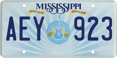 MS license plate AEY923