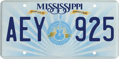MS license plate AEY925