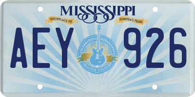 MS license plate AEY926