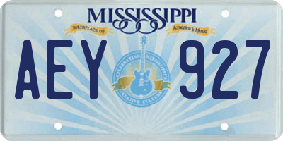MS license plate AEY927