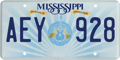 MS license plate AEY928