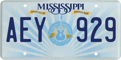 MS license plate AEY929