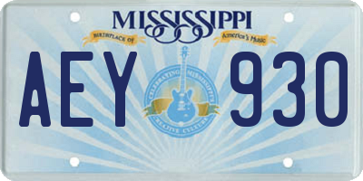 MS license plate AEY930